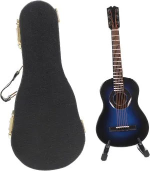 1 Set Miniature Guitar Model Decor Dollhouse Prop with Stand for Living Ornament Unique Present for Miniature Lovers