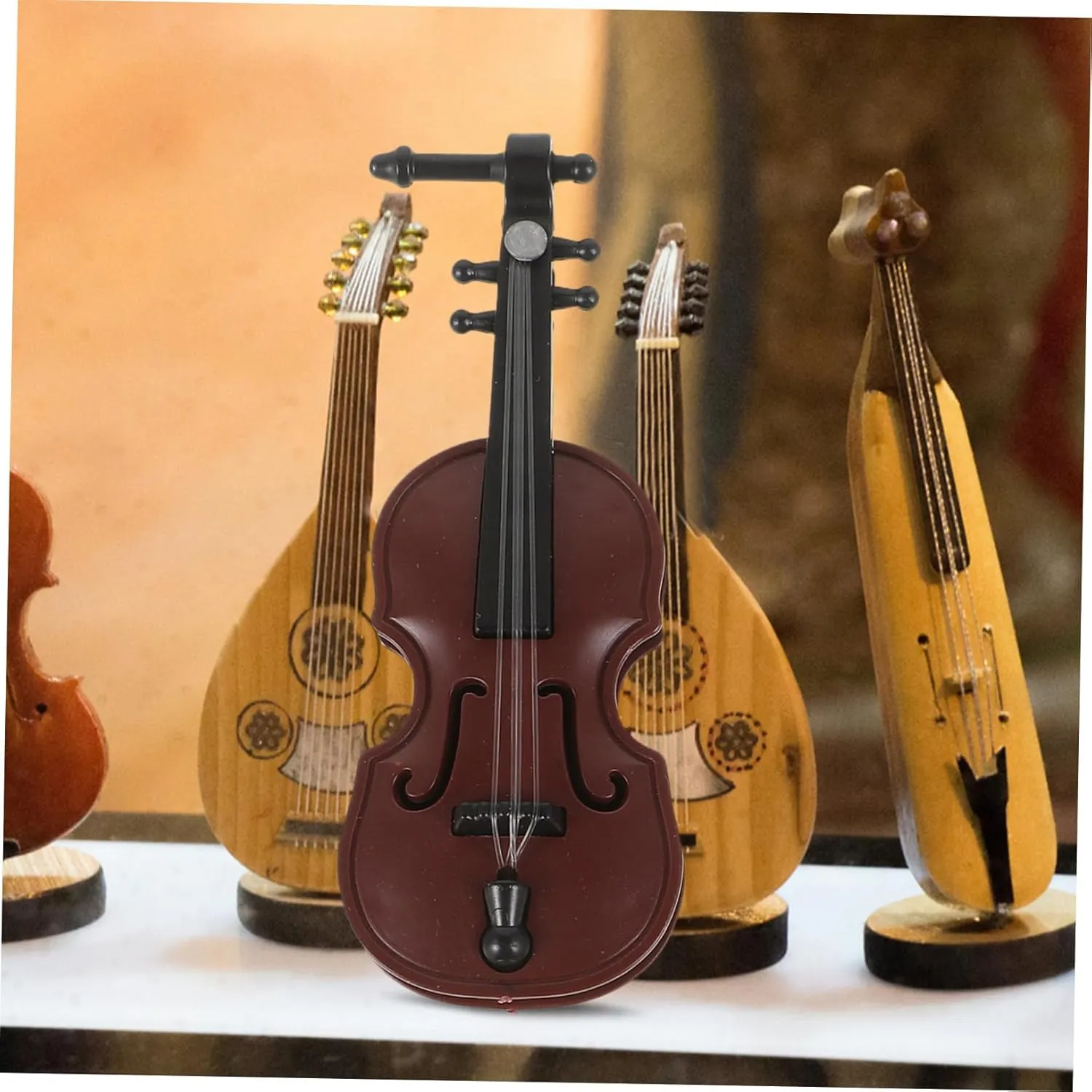 1 Set Miniature Musical Prop for Dollhouse Decor Delicate Mini Instrument Models Including Piano Violin for DIY Projects and Photo Props