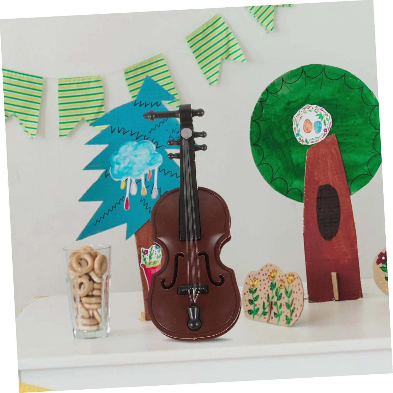 1 Set Miniature Musical Prop for Dollhouse Decor Delicate Mini Instrument Models Including Piano Violin for DIY Projects and Photo Props