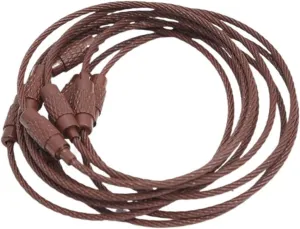 10-20pcs Keychain Tag Rope Stainless Steel Wire Cable Rope Keychain Holder Screw Lock Gadget Ring DIY Handmade Fittings (Color : Brown, Size : 10PCS_15CM Long)