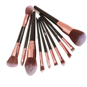 10 pieces of black makeup brush set, super large, including foundation make-up brush, brush