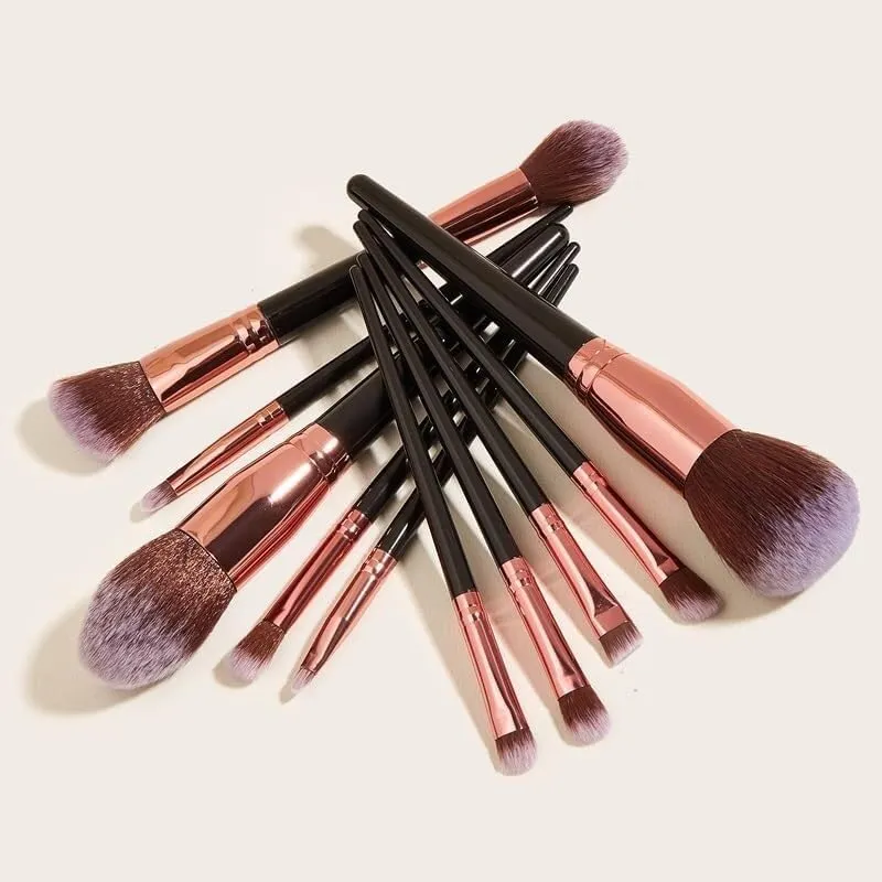 10 pieces of black makeup brush set, super large, including foundation make-up brush, brush