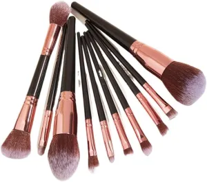 10 pieces of black makeup brush set, super large, including foundation make-up brush, brush