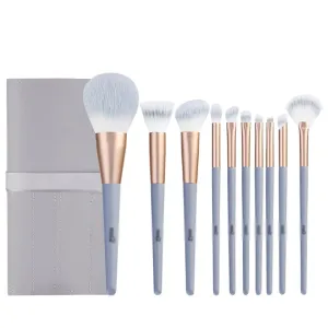 10 Silk Blue Makeup Brush Set Novice Beginner Full Set Of Beauty Tools Loose Powder Brush Eye Shadow Brush