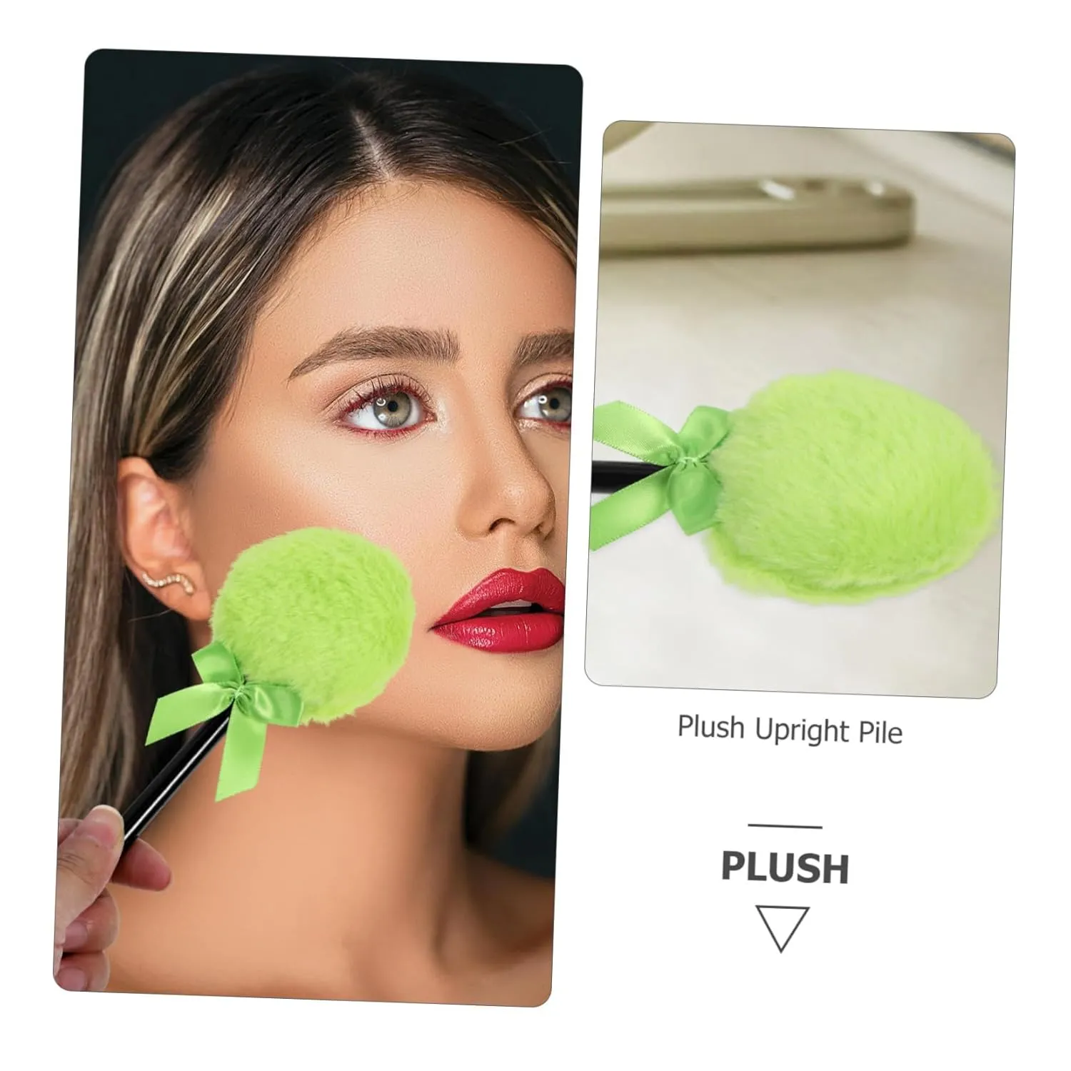 10pcs Blush Brush for Makeup Soft Bristles Portable Cosmetic Brush for Women for Loose Powder and Foundation Application and Easy to Clean Vibrant