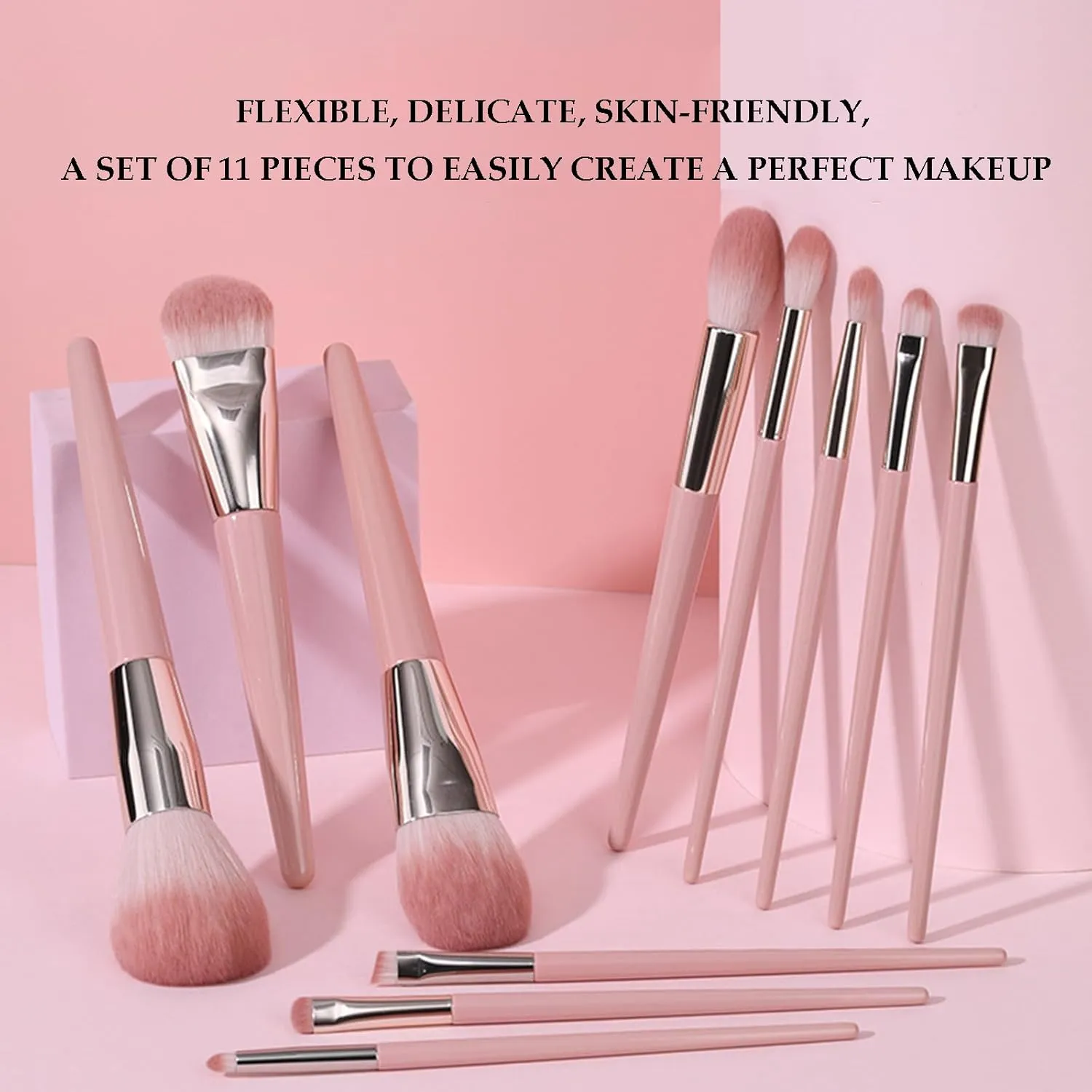10pcs Makeup Brush Set Cosmetic Foundation Brush For Liquid Makeup Contour Eyeshadow Blush Brush Makeup Brushes Kit (11 Makeup Brushes)
