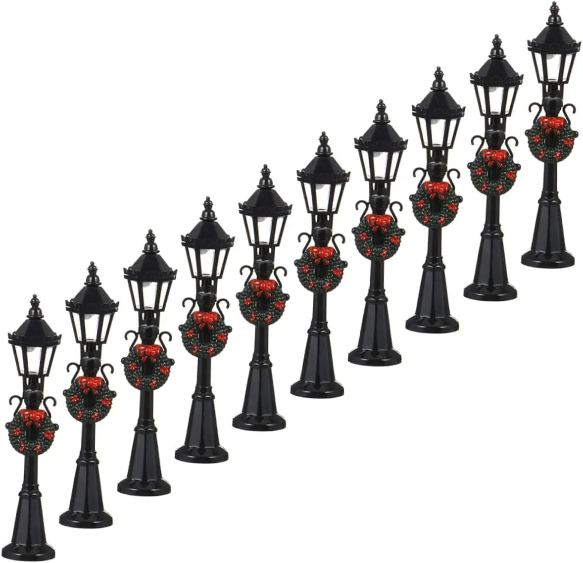 10pcs Mini House Simulation Lamp Small Street Light Models for Dollhouse Decorations Fairy Tale Garden Adornments for Miniature Scenery
