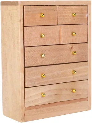 1:12 Doll House 5 Layer Drawer Cabinet, Mini Furniture Wooden Doll House Decoration Accessories Wardrobe Clothing Organizer Doll Wardrobe Dollhouse Closet Furniture Accessories
