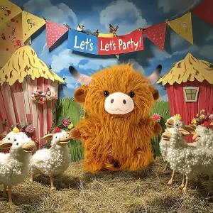 11in Highland Cow Plush Toy - Adorable Soft Stuffed Animal with Cuddly Design, Cute Face Expression & Huggable Body, for Cow Enthusiasts Birthday, Christmas, Holiday