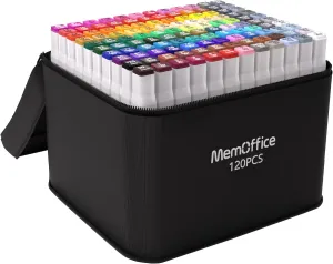 120 Colors Dual Tip Artist Alcohol Markers Set with Carrying Case - Perfect for Coloring, Drawing, Sketching, Card Making and Illustration - Perfect for Adults and Kids