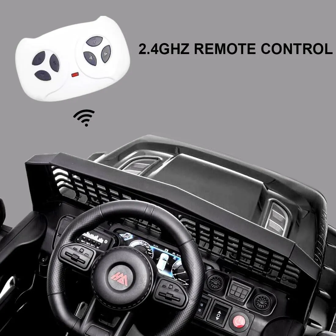 12V Ride On Car, Electric Car for Kids, 12V Ride on Toys, Kids Cars w/3 Speeds Adjustable Equipped with Music, Parent Remote Control, Spring Suspension, AUX Port Gifts for Kids-Black