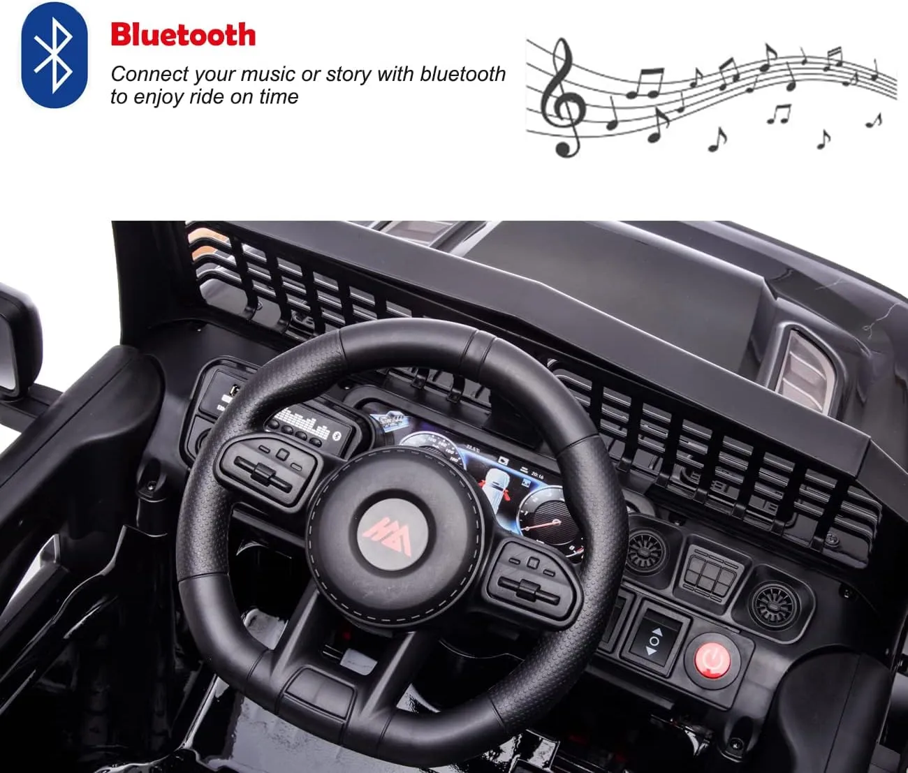 12V Ride On Car, Electric Car for Kids, 12V Ride on Toys, Kids Cars w/3 Speeds Adjustable Equipped with Music, Parent Remote Control, Spring Suspension, AUX Port Gifts for Kids-Black