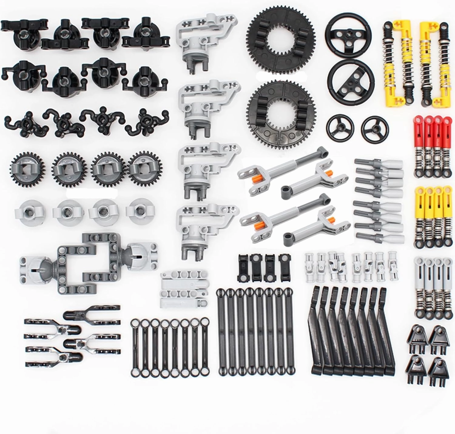136PCS Pneumatic Kits - Compatible with Mainstream Technic Parts, Replacement Pieces - Hydraulics, Pump, Push Rod, Connectors