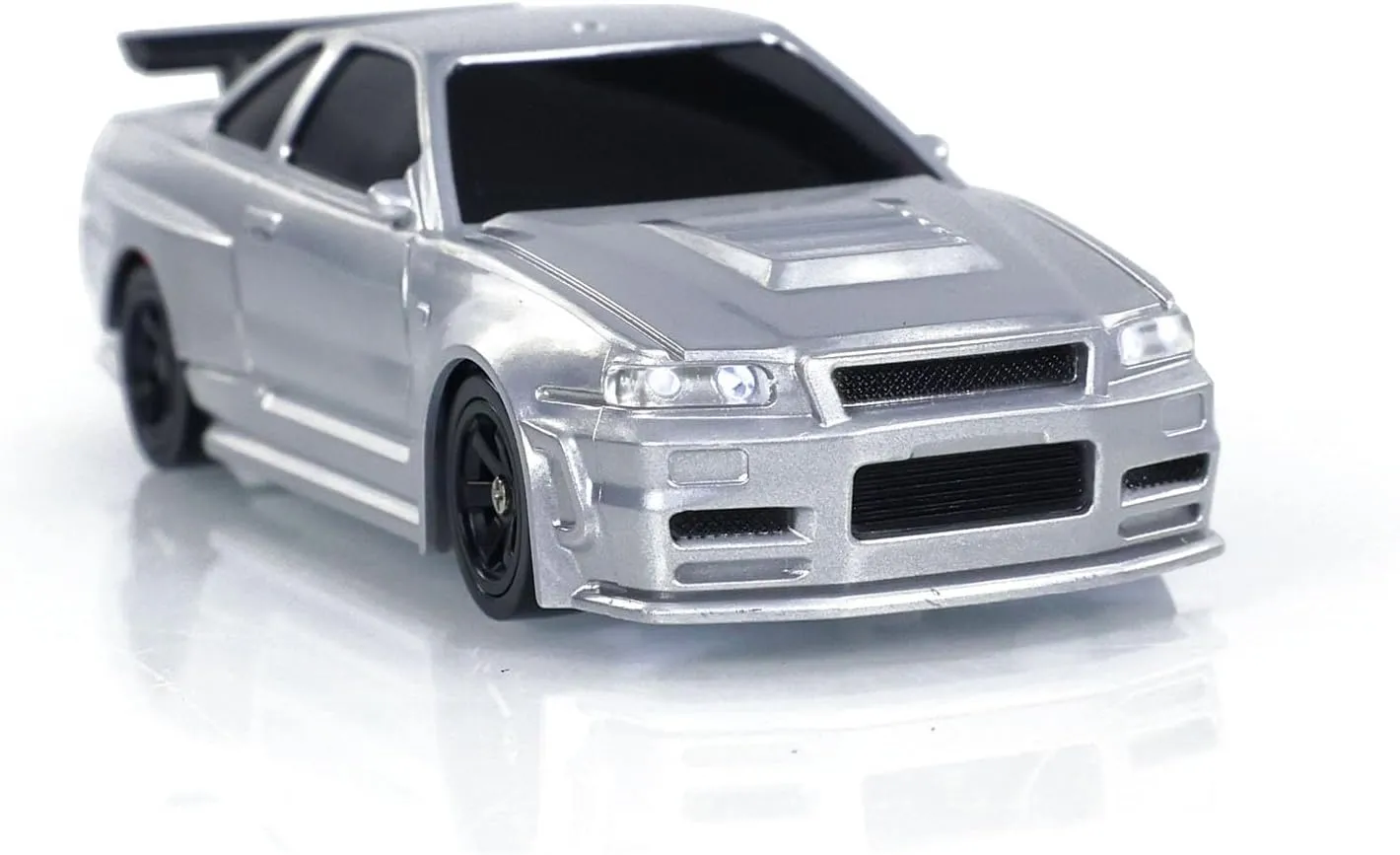 1/43 Full Scale RC Drift Race Vehicle with Gyro Edition 4WD Ready to Go Mini Racing Car Remote Control Car High Speed Model for Collection Gift Boys(Silver Gray)