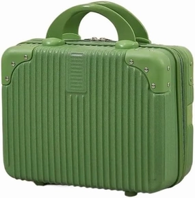 14 inch Mini Travel Suitcase Cosmetic Box Hand Luggage Organizer Makeup Case Small Password Box Boarding Case For Women Girls(Green)