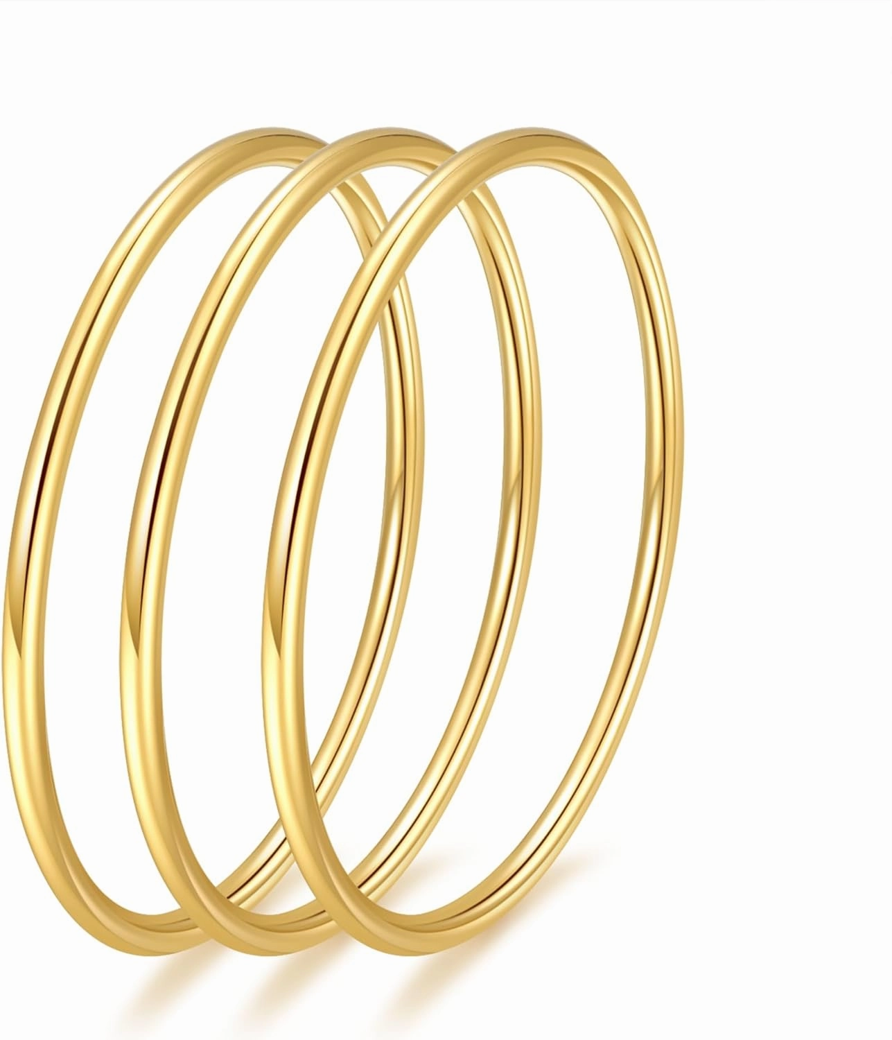 14k Gold Stainless Steel Plated Love Bracelet Plated Stackable For Women Round Solid Color Plain Circle Bracelet The Love Wedding For Couple