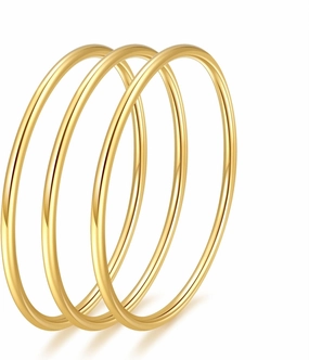 14k Gold Stainless Steel Plated Love Bracelet Plated Stackable For Women Round Solid Color Plain Circle Bracelet The Love Wedding For Couple