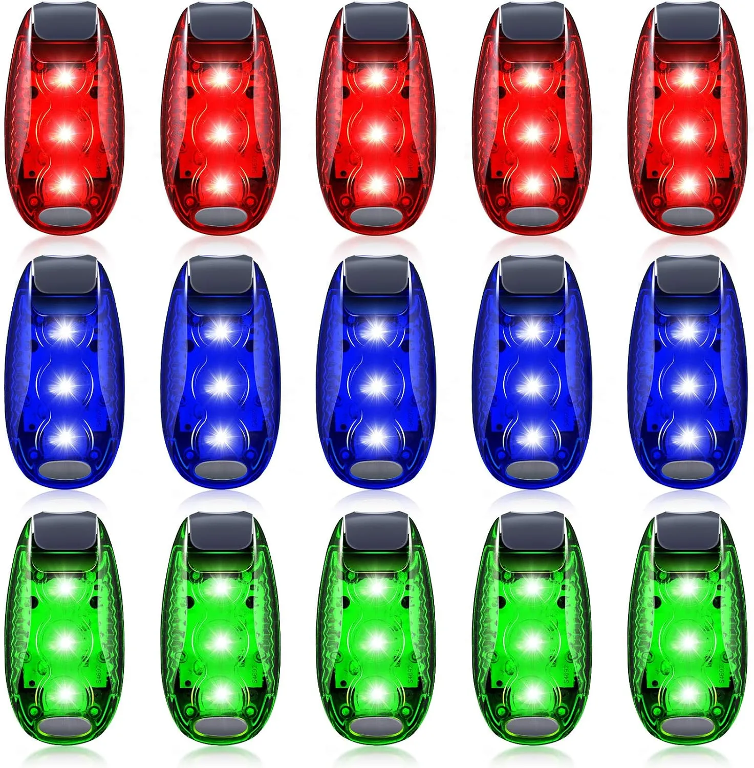 15 Pieces LED Safety Light, Clip on Flashing Strobe Lights for Runners, Dogs, Bike, Walking, High Visibility Accessories for Bicycle Helmet Reflective Gear Bike Tail Light