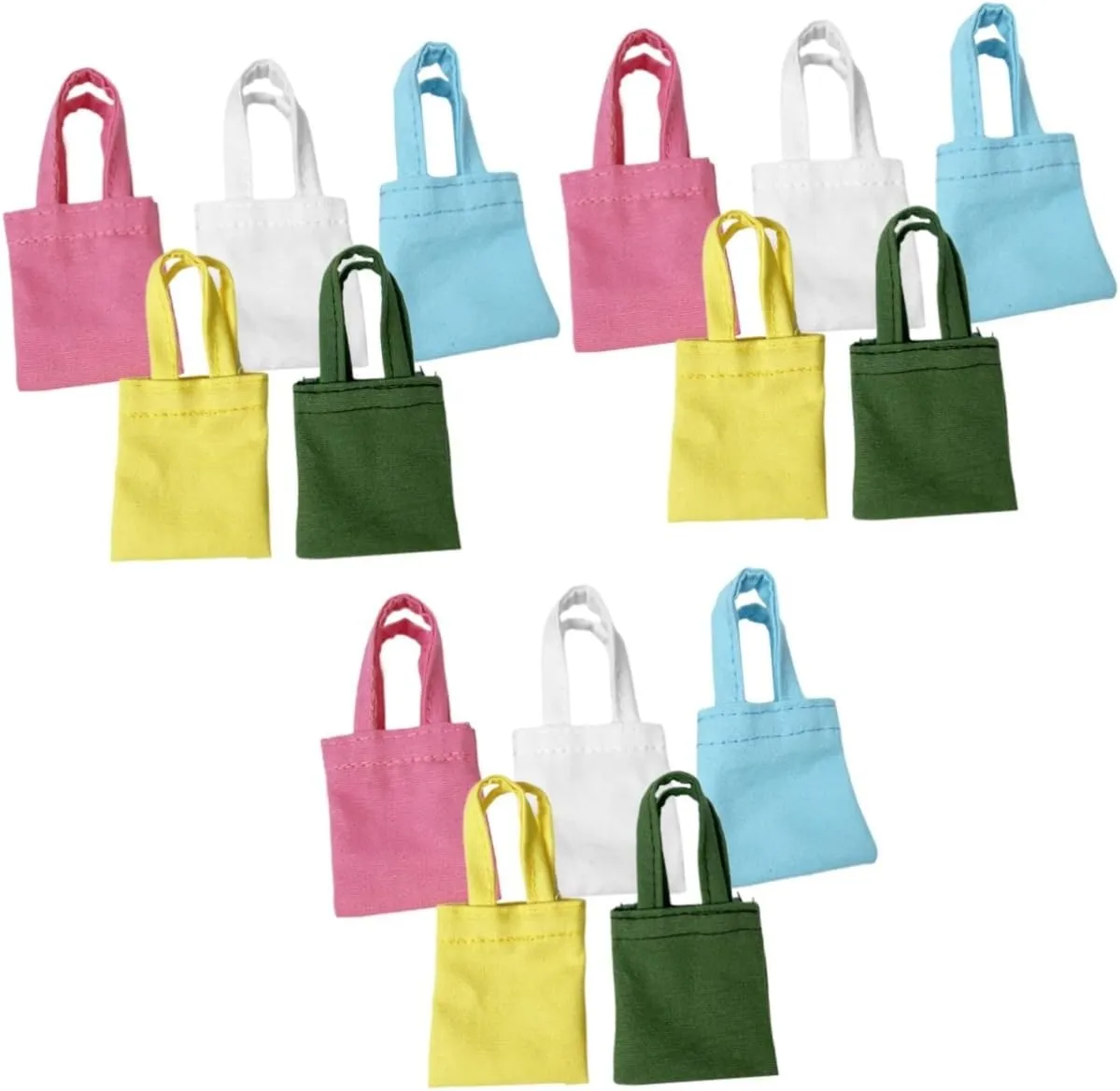 15pcs Miniature Canvas Bag Dollhouse Accessory Cute Mini Shoulder Bag Models for Decor and Stylish for Scale Doll Scenes