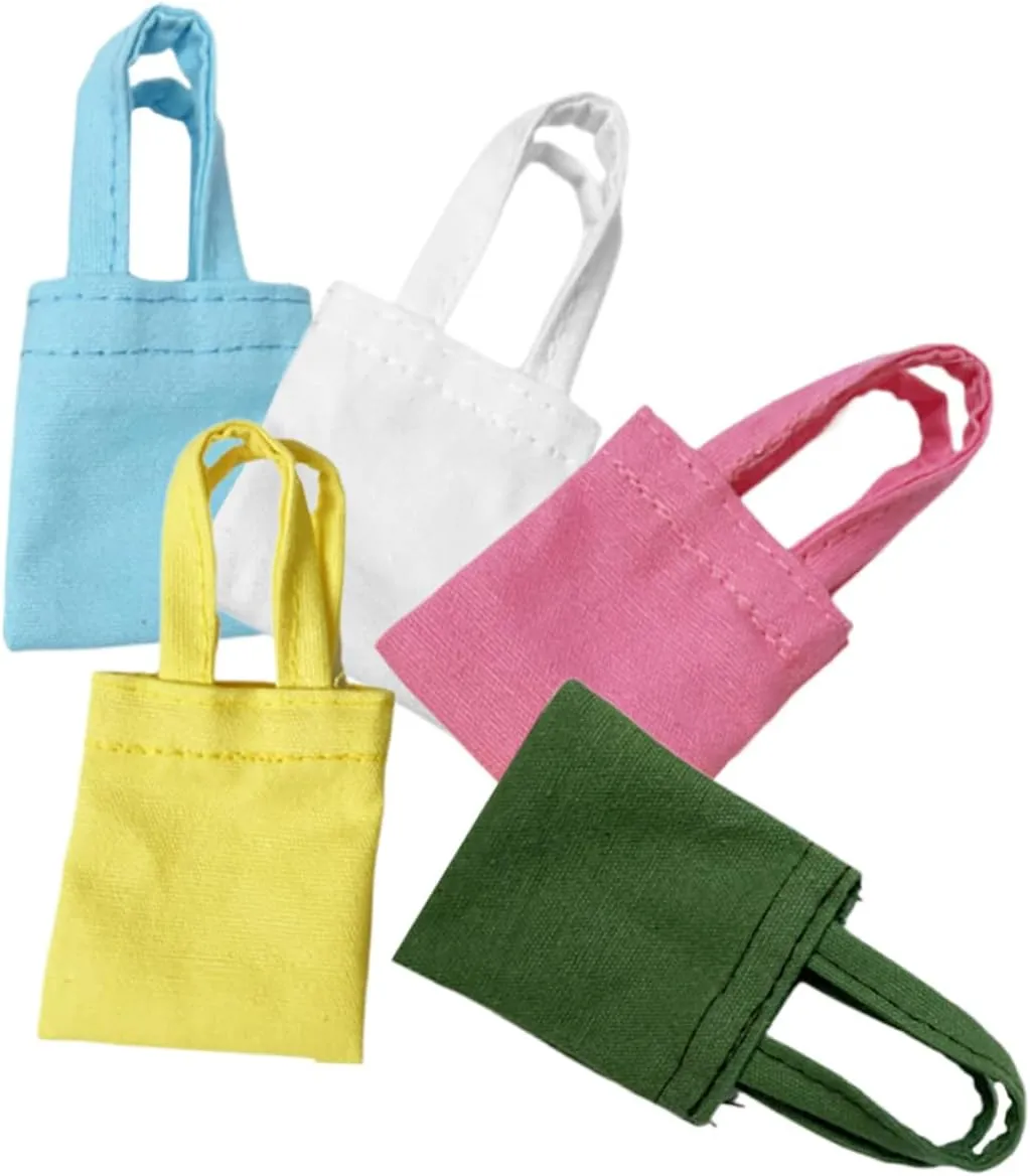 15pcs Miniature Canvas Bags for Dollhouse Accessories Doll Dressing Bag Decor for Doll Collection Cute and Portable Design