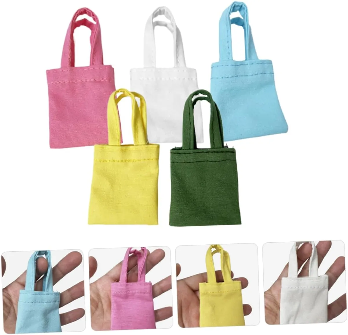 15pcs Miniature Canvas Bags for Dollhouse Accessories Doll Dressing Bag Decor for Doll Collection Cute and Portable Design