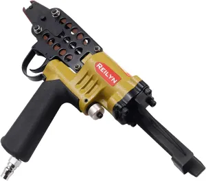 16 Gauge Pneumatic Hog Ring Gun SC7E 3/4-Inch with Slim Long Nose, 7.0 mm- 8.0 mm Closure Diameter, Air Hog Ring Plier Tool Power C Ring Gun for Fencing, Wire Cages