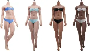 1/6 Scale Female Action Figure Body, 12inch Girl Seamless Super Flexible Pale/Suntan Figure Body Doll (S22B-Brown Skin/Middle Bust Muscular Body)