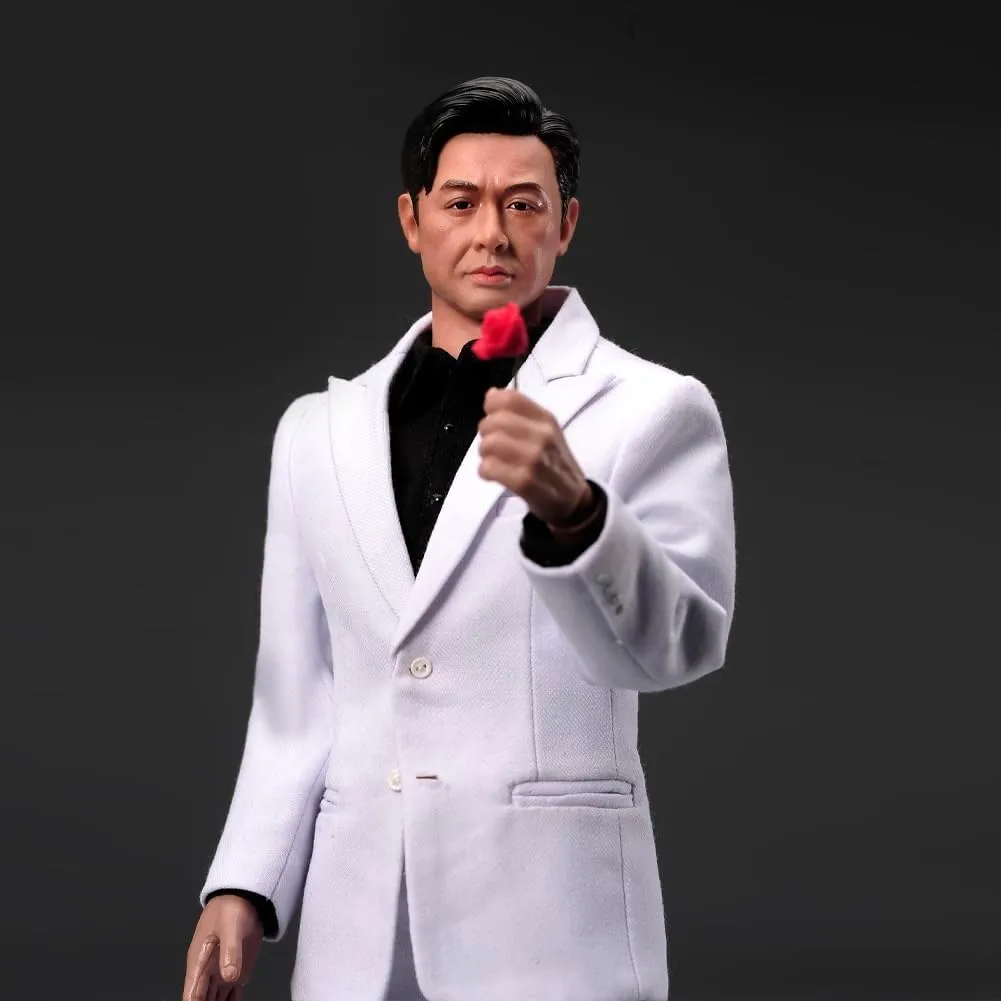 1/6 Scale Male Action Figure 12inch Asian Man Handsome Flexible Figure Doll Full Set Collection (White Suit)