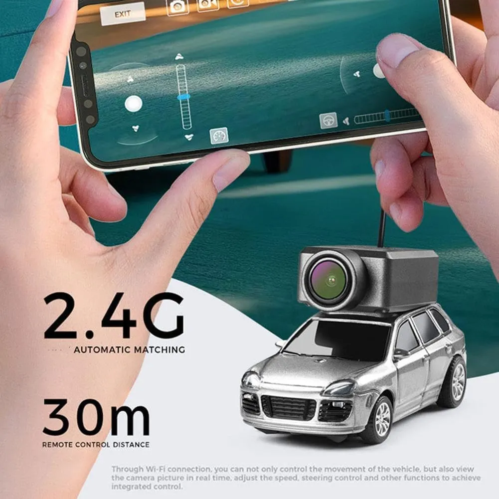 1/64 FPV Mini RC Car,FPV RC Racing Car with HD Camera & 3-Speed,2.4GHz WiFi App Controlled Remote Control Drift Cars for Adults,Realistic The First Perspective RC Toy,for Enthusiasts