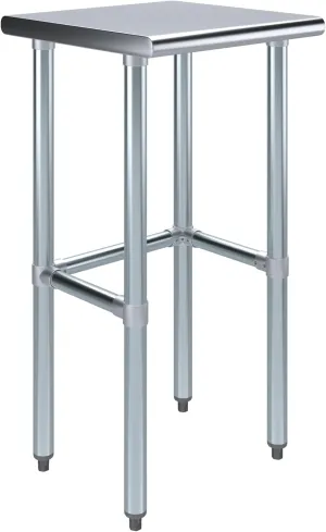 18 in. x 18 in. Open Base Stainless Steel Work Table | Residential & Commercial | Food Prep | Heavy Duty Utility Work Station | NSF