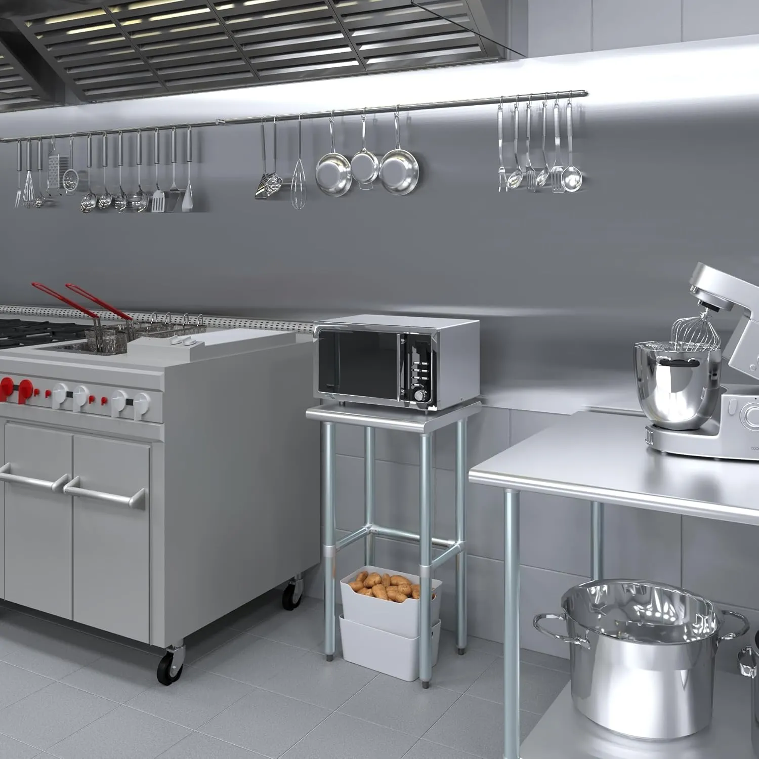 18 in. x 18 in. Open Base Stainless Steel Work Table | Residential & Commercial | Food Prep | Heavy Duty Utility Work Station | NSF