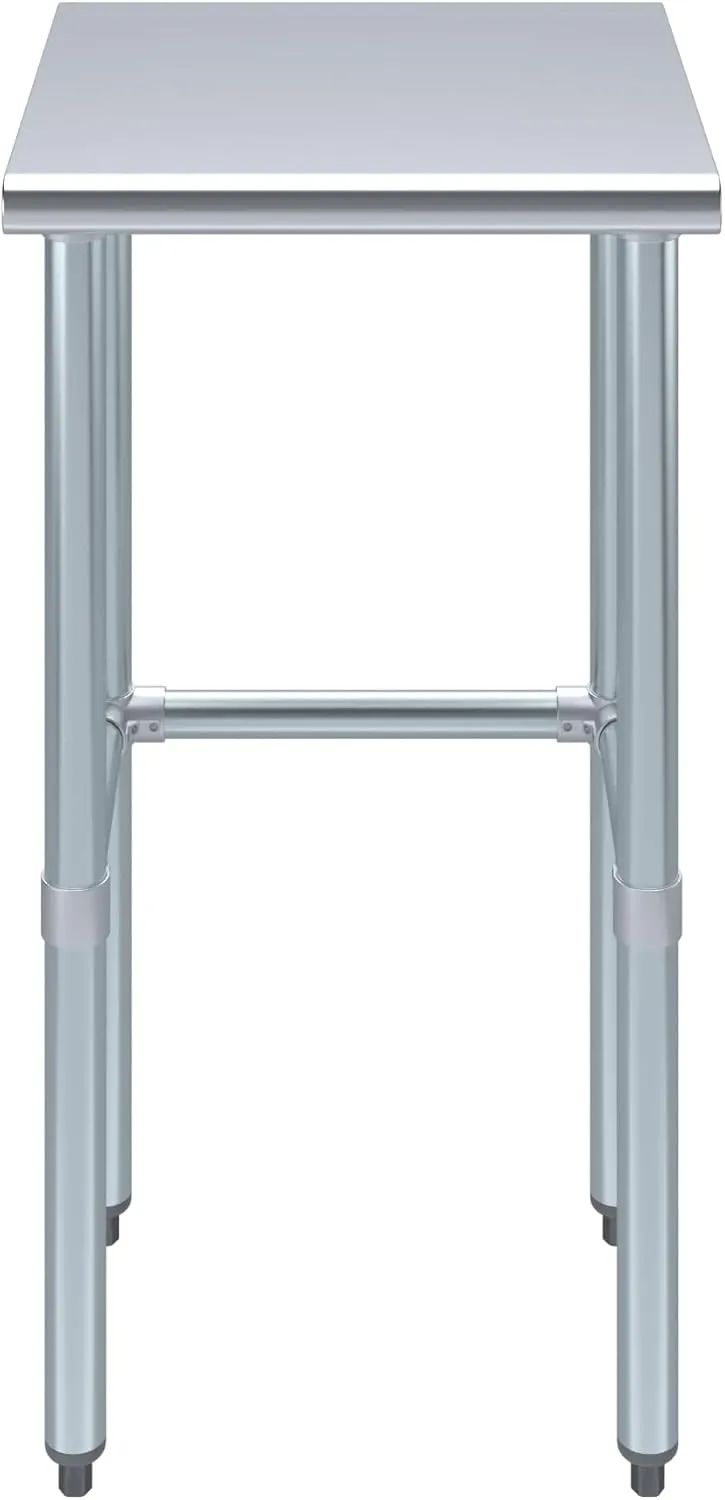 18 in. x 18 in. Open Base Stainless Steel Work Table | Residential & Commercial | Food Prep | Heavy Duty Utility Work Station | NSF