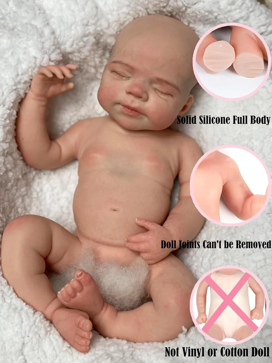 18inch Open Mouth Full Body Silicone Baby Dolls,Lifelike Soft Solid Silicone Newborn Doll Anatomically Correct Girl Dolls-Pascale