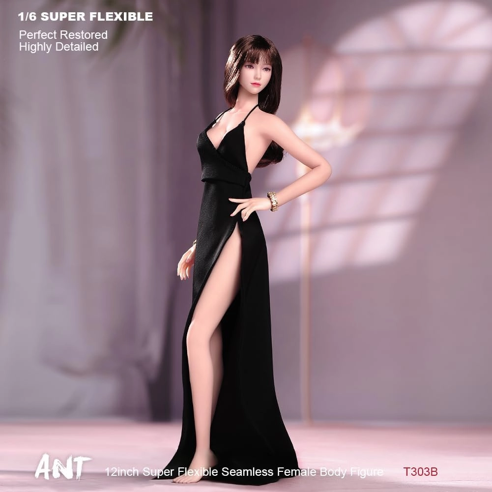 1/6 Scale Female Body,12inch Super Flexible Slim Make Up Body 28 Joints Miniature Solider Action Figure Seamless Body with Bikinis Set and Non-Removable Feet (Suntan Skin)