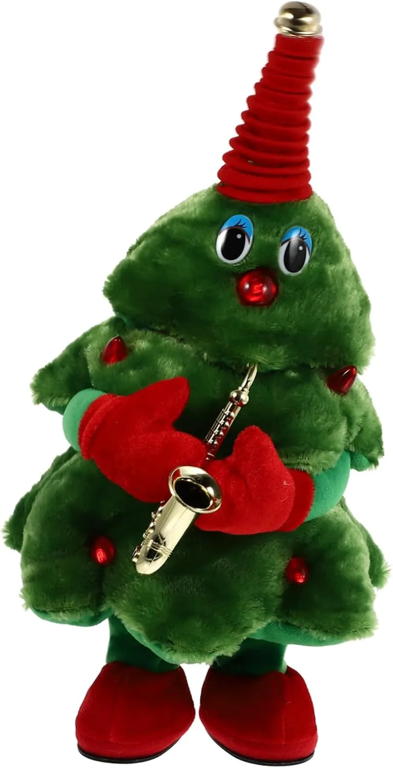 1pc Singing Dancing Christmas Tree Toy Holiday Decoration for Home Party Electric Xmas Doll for Festive Atmosphere