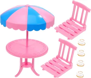 1set Dollhouse Miniature Furniture Cups Table Chairs Sturdy Dollhouse Accessories for Creative Play Diorama Decoration