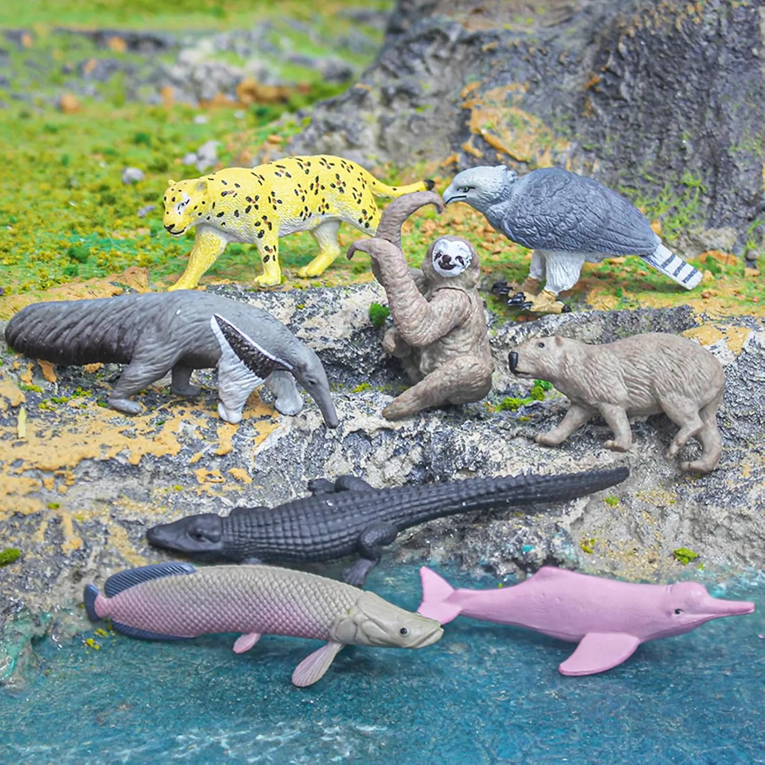 2-4 Inch Mini South American Animals - Wild Animals Figurines Kids Toy Figurines for Cake Party Favor for Kids Toddlers