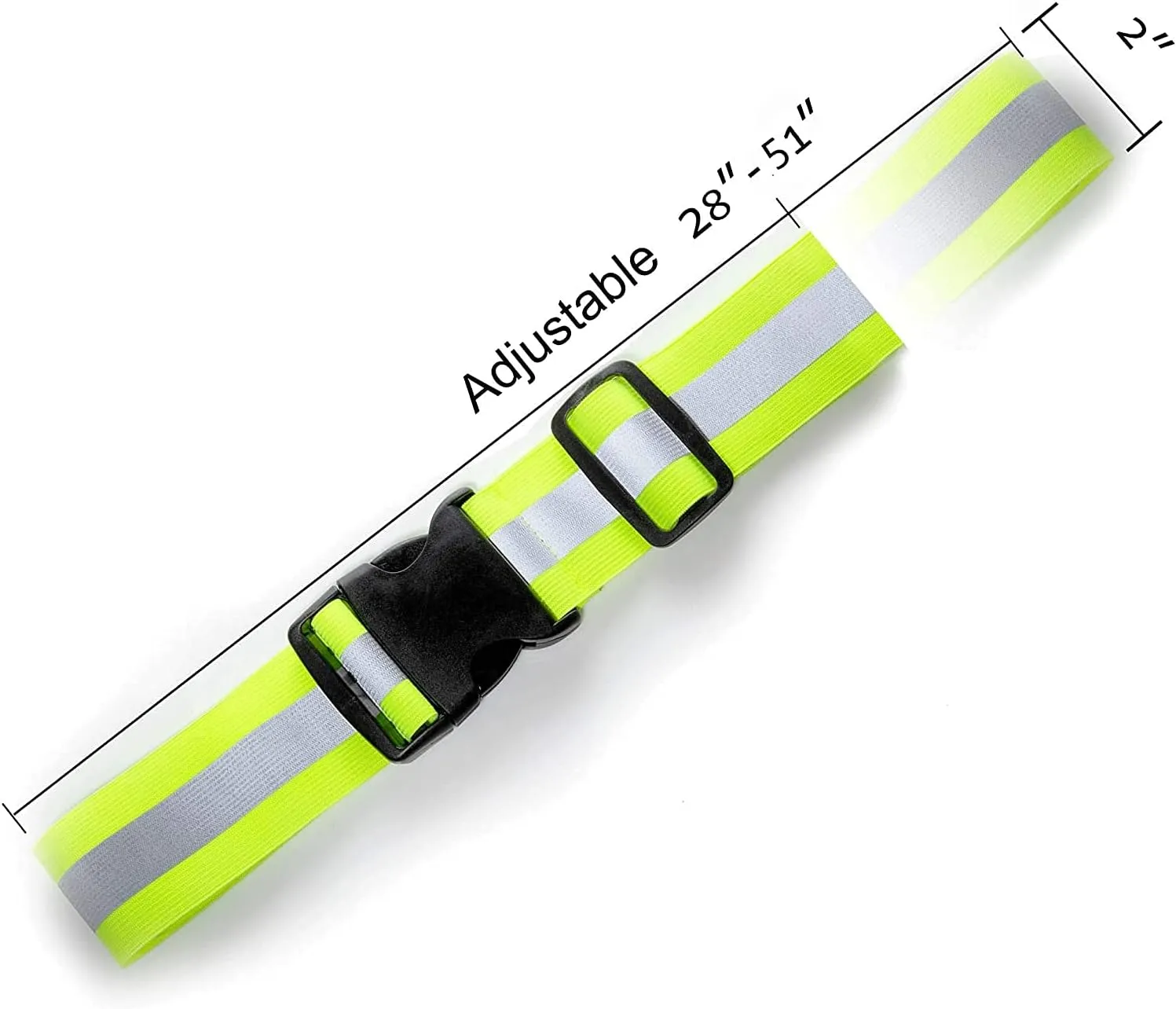 2-6 Pack - Reflective Glow Belt Safety Gear, Pt Belt, for Running Cycling Walking Marathon Military