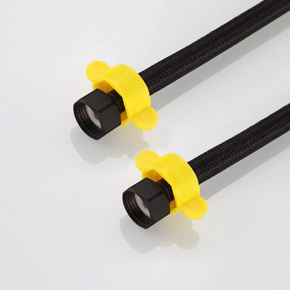 20-80cm Water Inlet Hose Black Faucet Heater Pipe Toilet Connection Cold Hot Mixer Pipe Kitchen Bathroom Accessories Set,1pcs,Length: 50cm