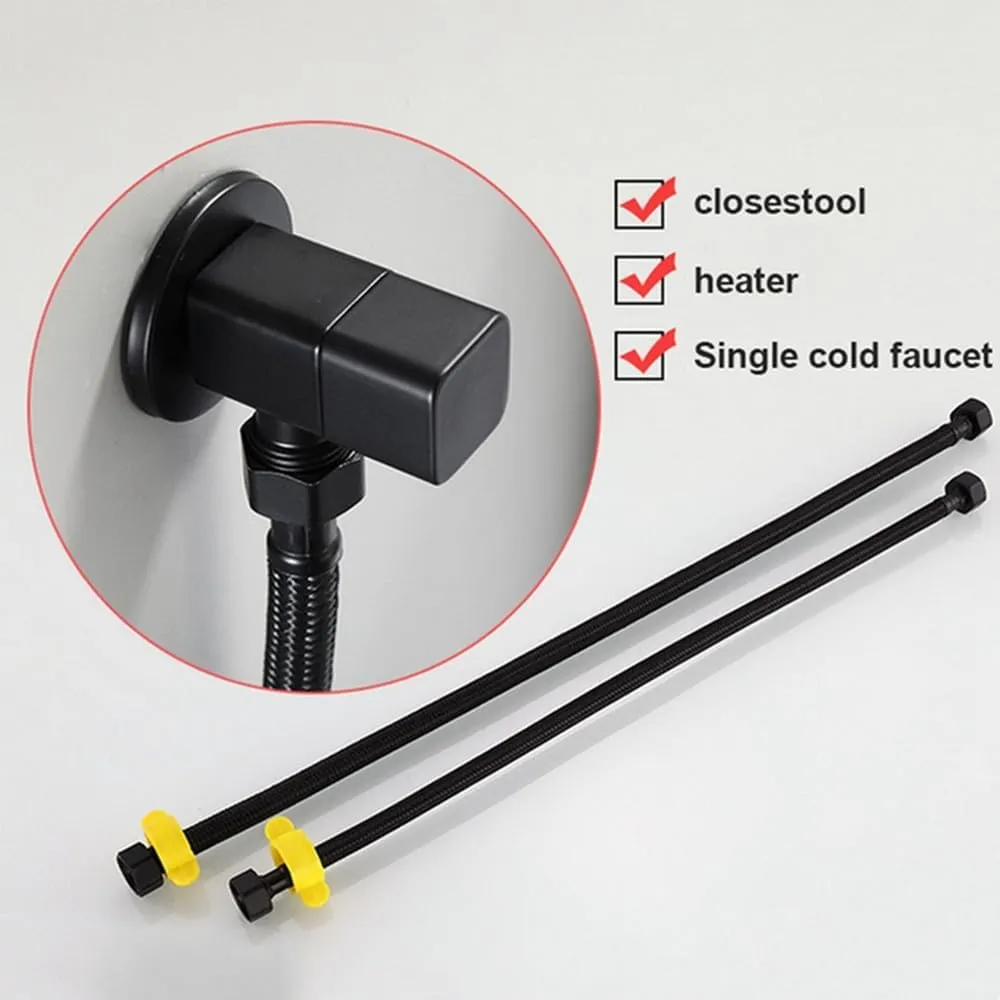 20-80cm Water Inlet Hose Black Faucet Heater Pipe Toilet Connection Cold Hot Mixer Pipe Kitchen Bathroom Accessories Set,1pcs,Length: 50cm