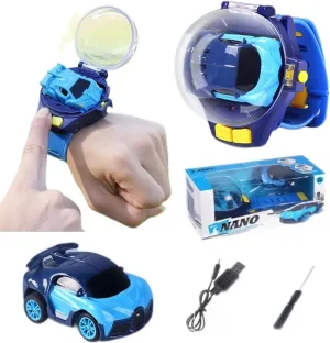 2022 New Watch Remote Control Car, Mini Cartoon Toy, Racing Watch, USB Charging Car, Children's Toy - The for Boys & Girls (C1-Blue), 1.18x9.45inch