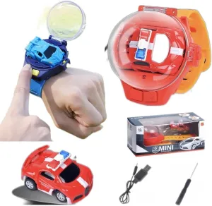 2022 New Watch Remote Control Car Toy, Mini Cartoon Remote Control Car Watch Toys, Racing Watch, USB Charging Remote,Best Gifts for Boys and Girls (E2-Red) 350-F100
