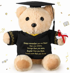 2025 Graduation Bear Graduation Gift Behind You All Your Memories Bear Class 2025 Graduation Plush Toy Stuffed Animal 9.84'' Inspirational Gift for Preschool High School University (Trendy)