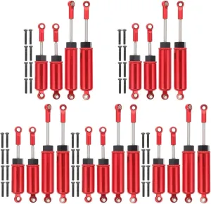 20pcs Adjustable Car Model Shock Absorbers Front Rear Dampers for Cars High Hardness Lightweight Easy Installation Red Color