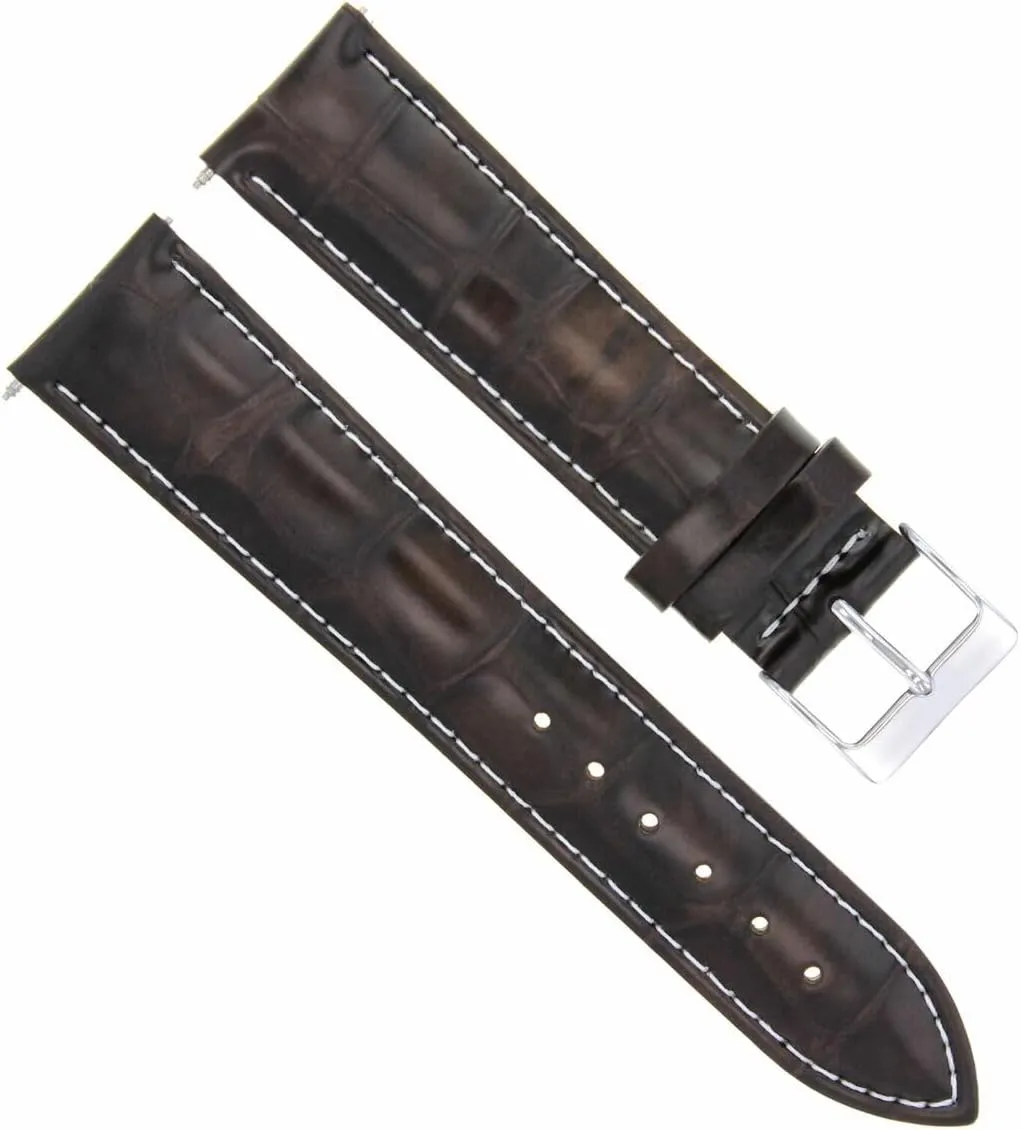 21mm Genuine Leather Watch Band Strap Compatible with Longines Watch
