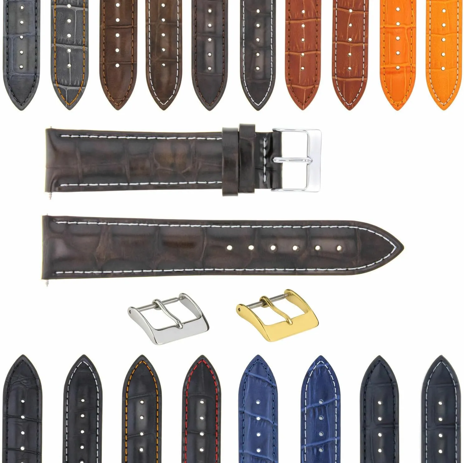 21mm Genuine Leather Watch Band Strap Compatible with Longines Watch