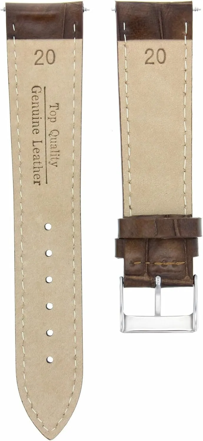 21mm Genuine Leather Watch Band Strap Compatible with Longines Watch