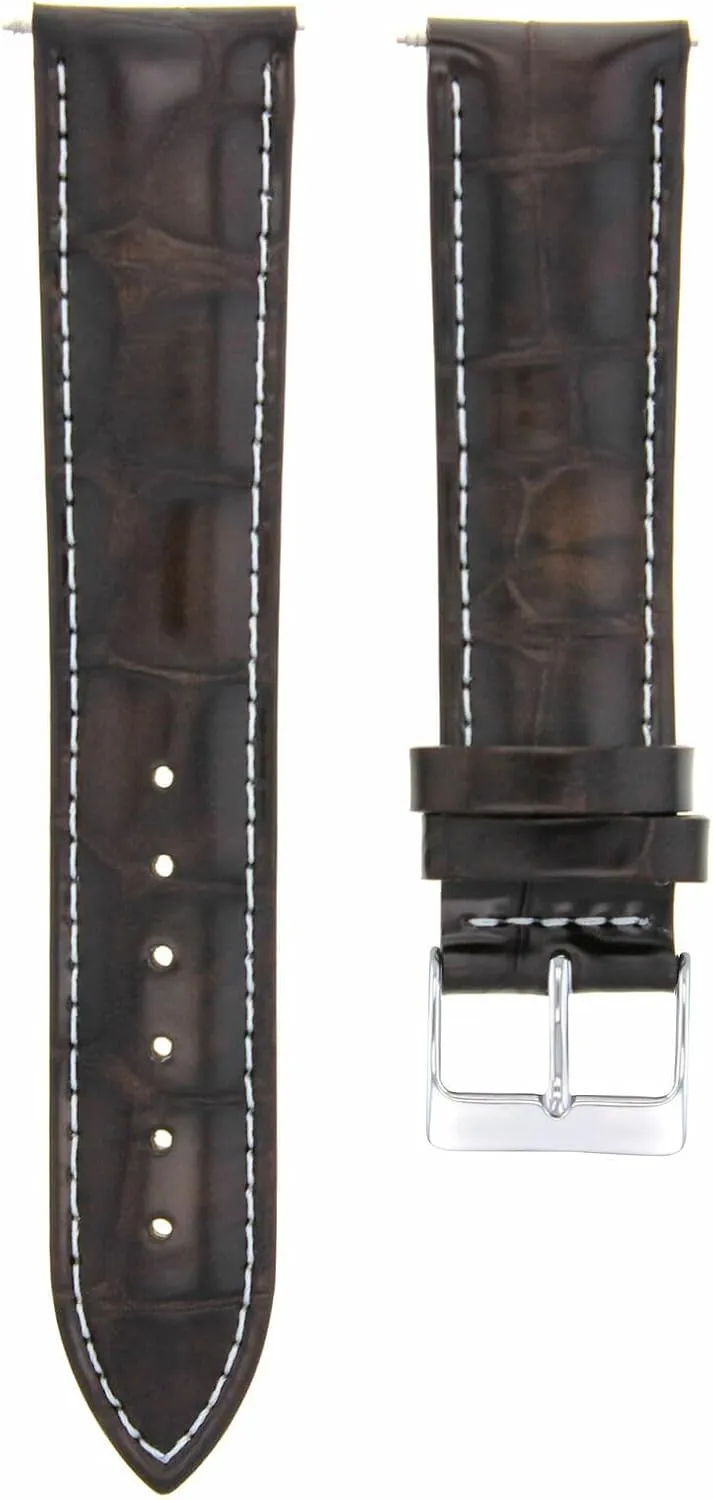 21mm Genuine Leather Watch Band Strap Compatible with Longines Watch