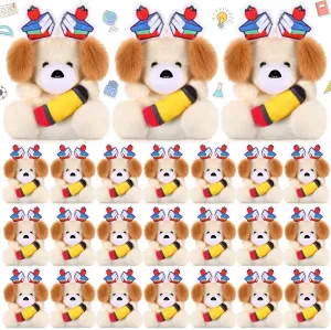 24 Pcs Welcome Back to School Mini Animal Plush Toy Gifts for Students First Day of School Classroom Small Stuffed Animal Bulk for Classroom Prizes Gifts (Dog)