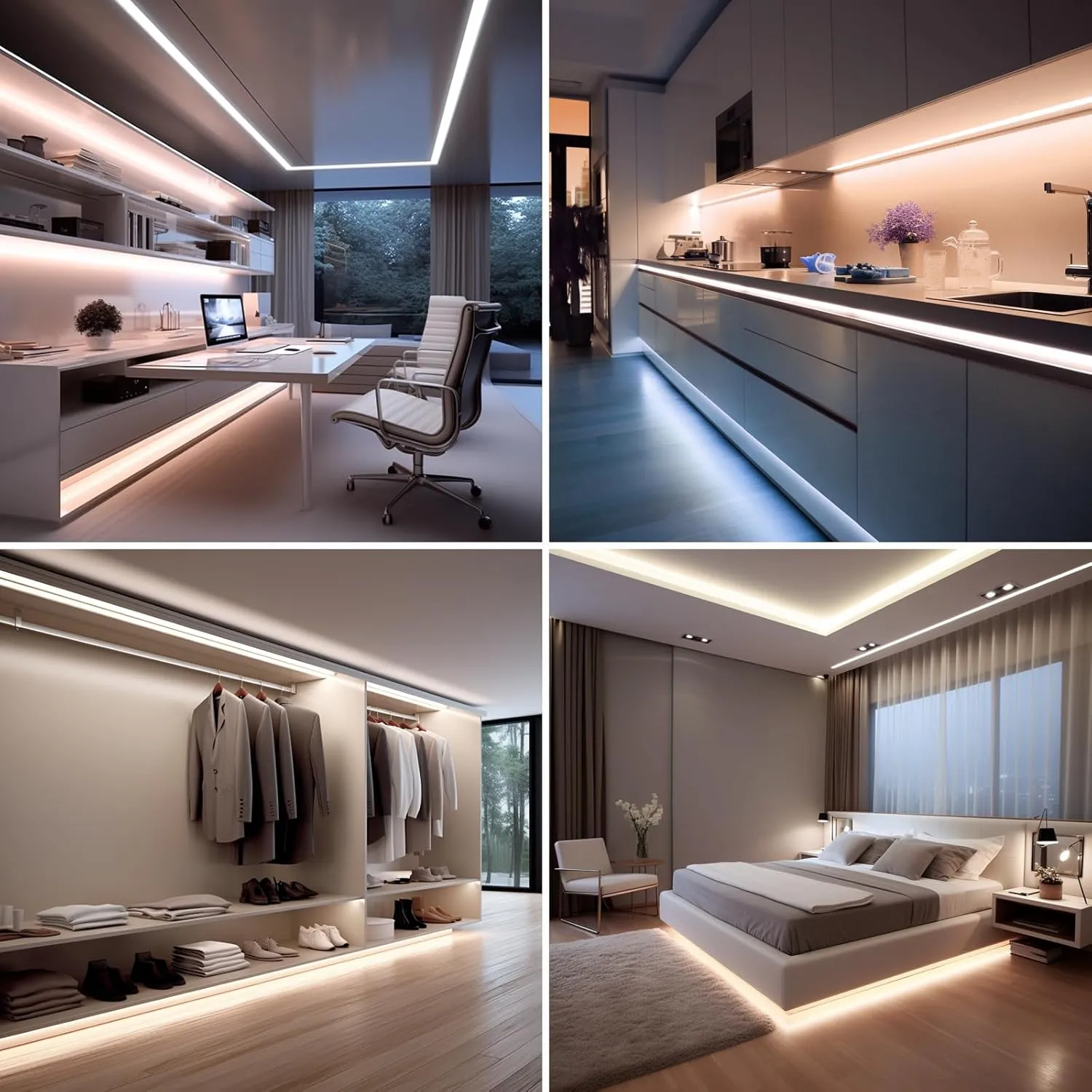 24V LED Strip Light Kit 32.8ft (2 Rolls of 16.4ft), 4000K Natural White Super Bright 24W/M 2600LM/M LED Tape Lights with Power Supply for Bedroom, Kitchen, Living Room Ceiling